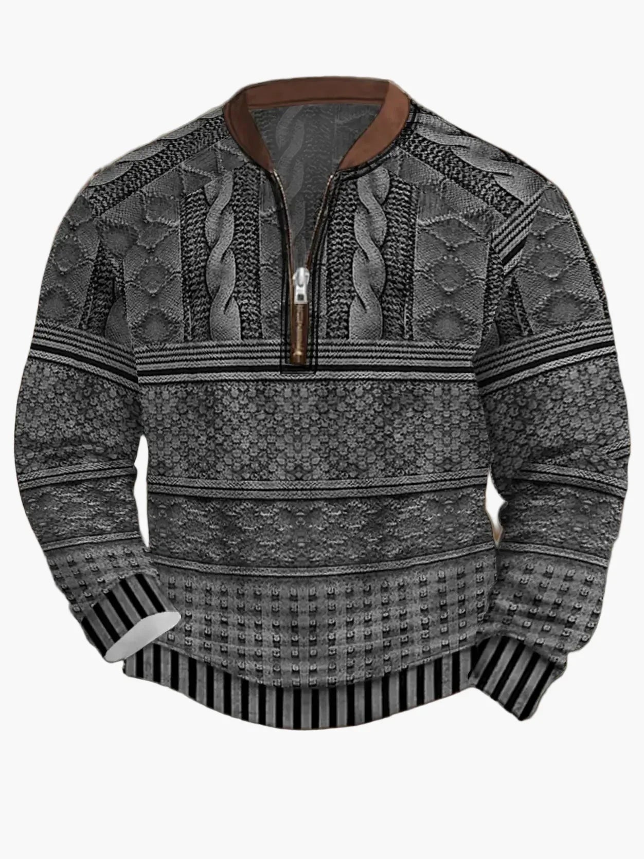 WW | Strickpullover mit Reißverschluss - Moderner Freizeit-Look für Herbst und Frühling