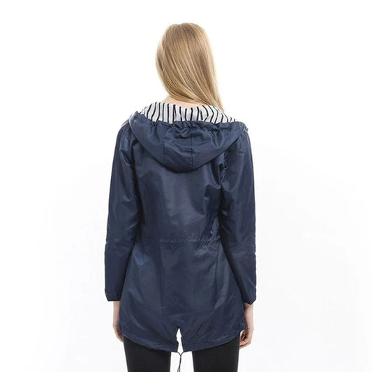 WW | Women's waterproof rain jacket with hood, breathable parka for outdoor use