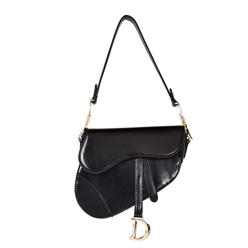 WW | elegante Damen Umhängetasche - exklusive PU - lederne Satteltasche