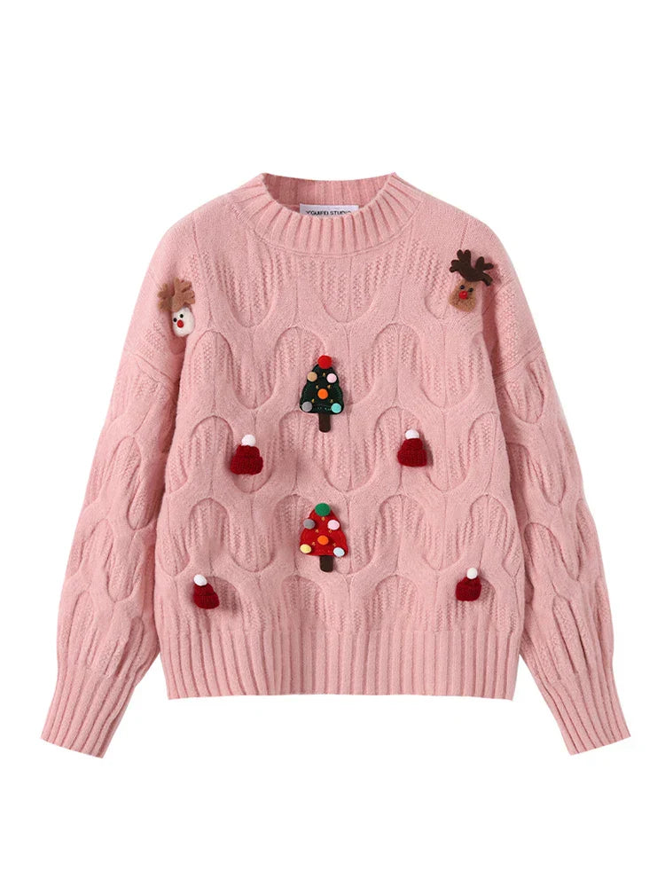 WW - Hässlicher Weihnachtspulli - Damen Weihnachtspullover im Vintage-Stil