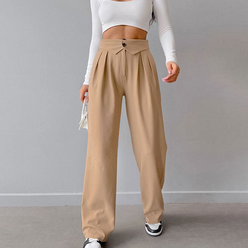 WW | Stilvolle High-Waist-Hose mit Falten