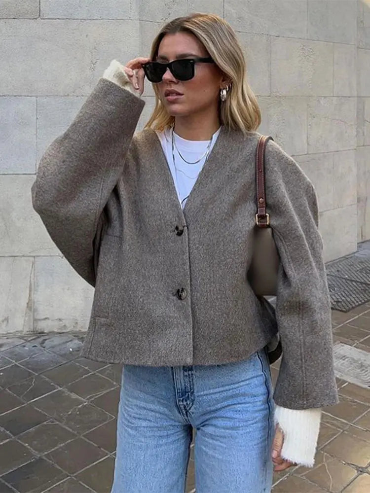 WW | Retro-Doppelreiherjacke für Damen, urbaner und eleganter Stil