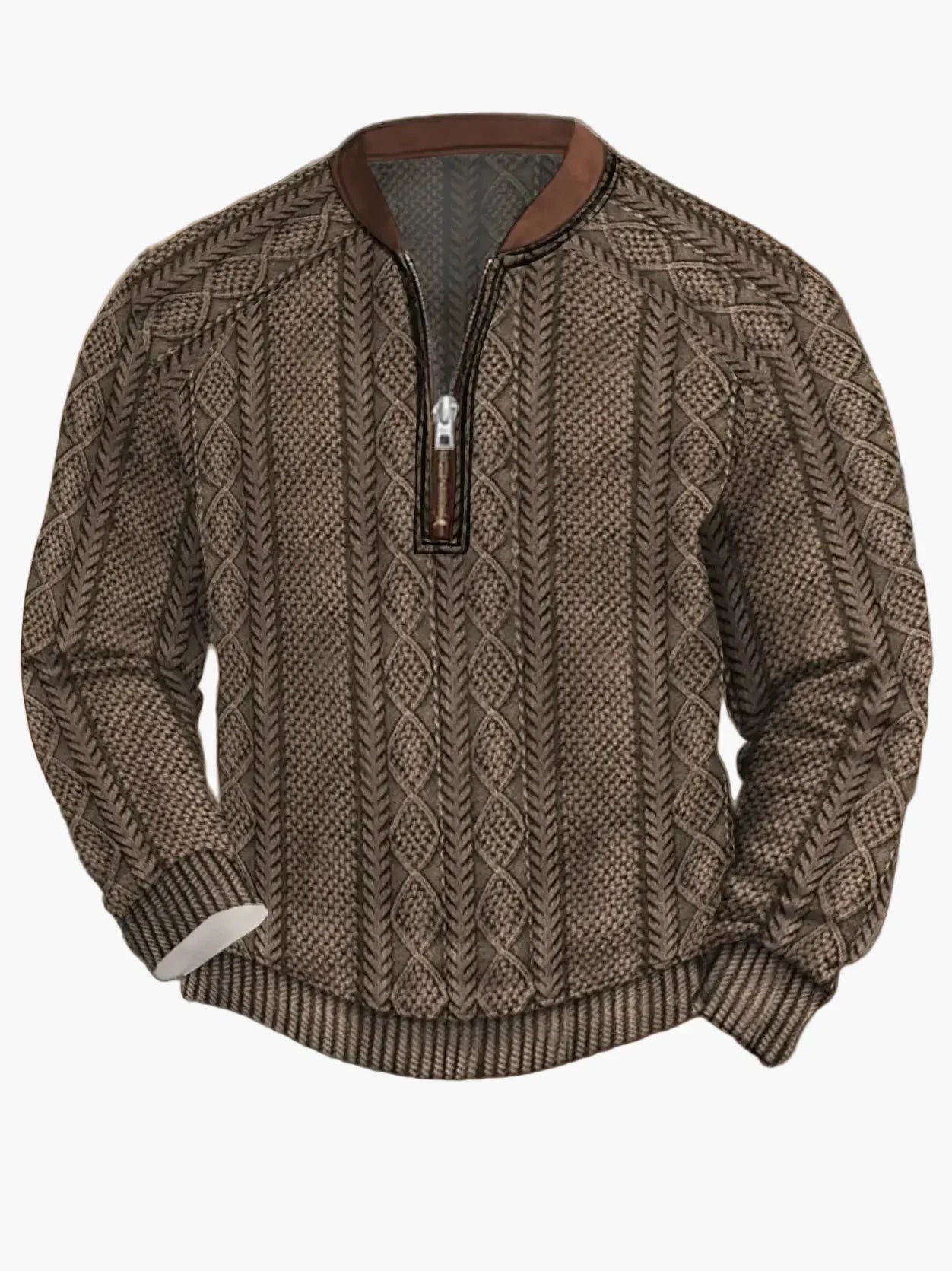 WW | Strickpullover mit Reißverschluss - Moderner Freizeit-Look für Herbst und Frühling