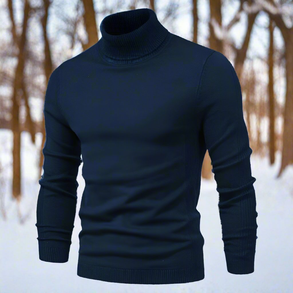WW | High-Neck Sweater Soft Knit Slim Fit Ribbed Cuffs
