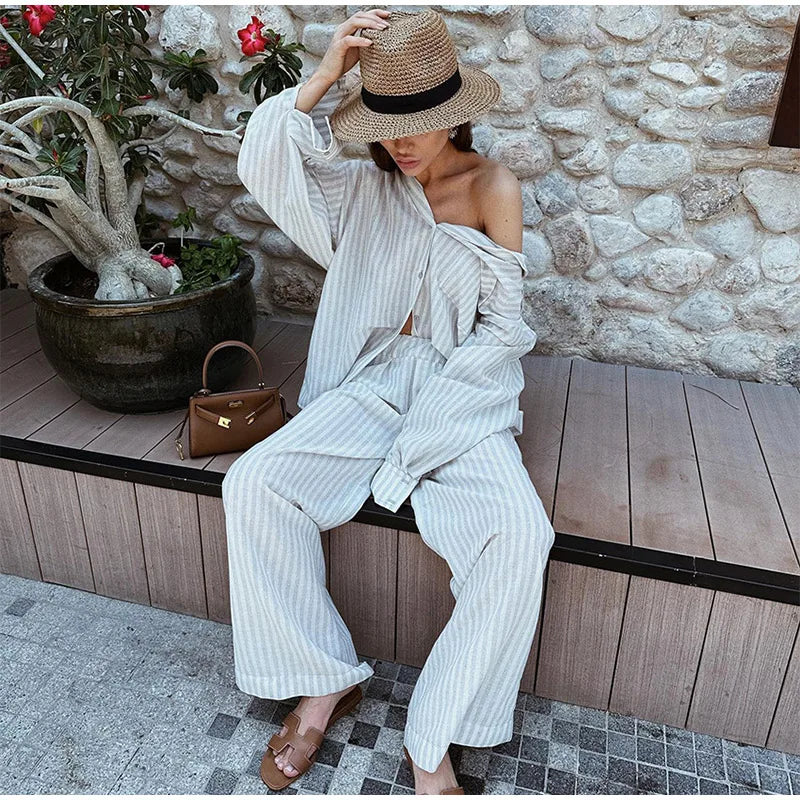 WW | Striped printed set