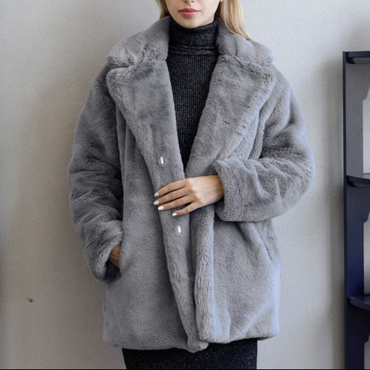 WW | Damen Oversized Weiches Jackett mit Reverskragen