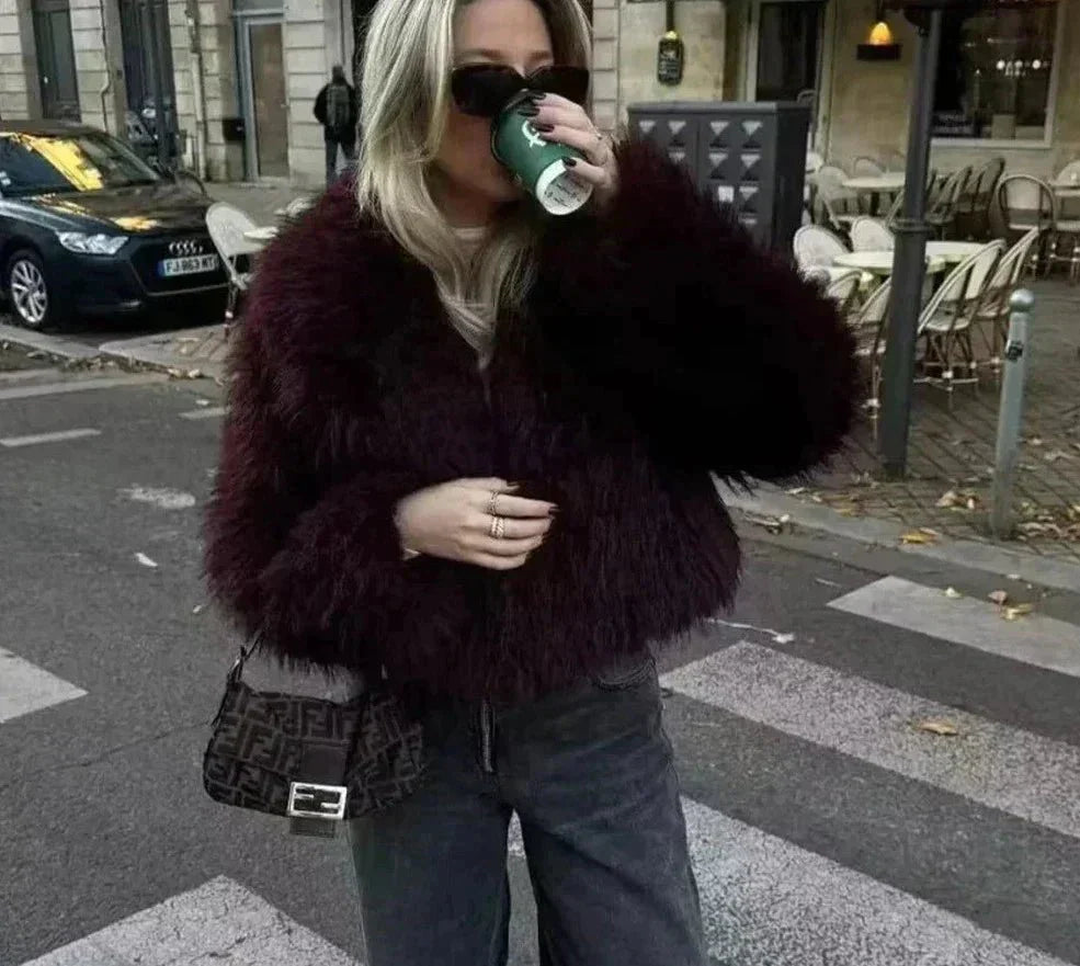 WW | Faux Fur Jacket - Soft Plush Texture - Statement Outerwear - Winter Glam