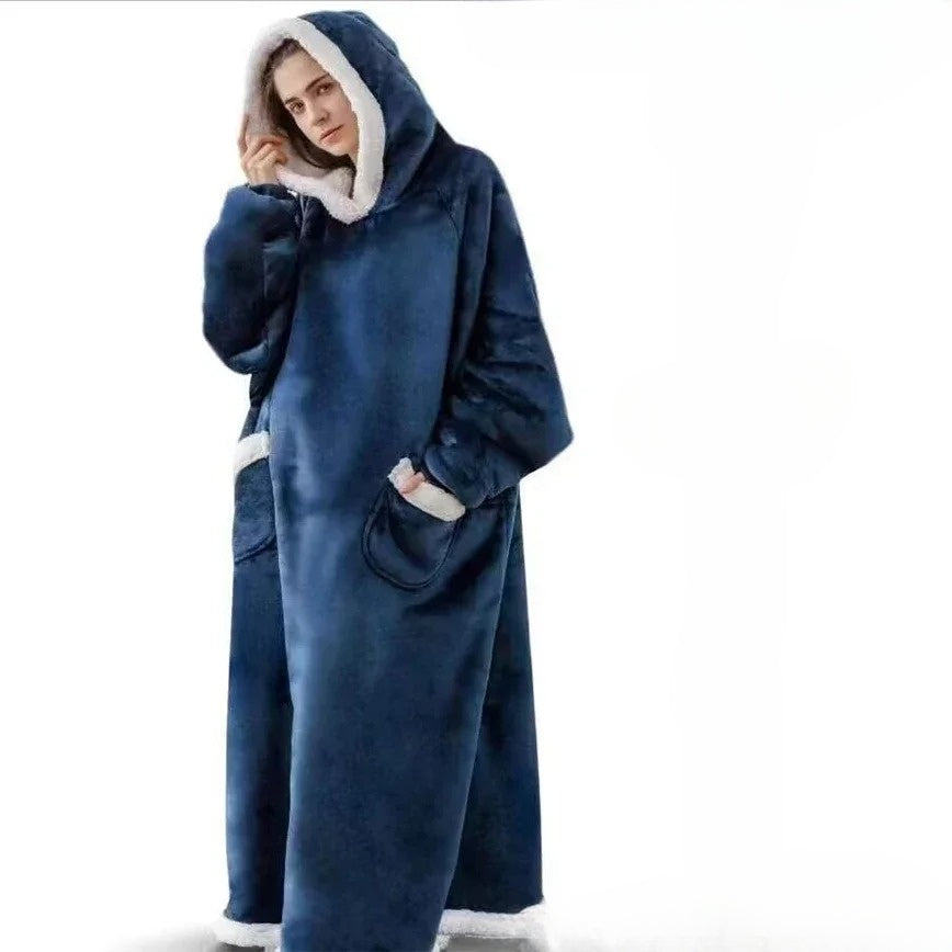 WW | Oversized Hoodie Blanket with Hood - Soft Fleece Pullover for Women & Men, Perfect for Home & Winter