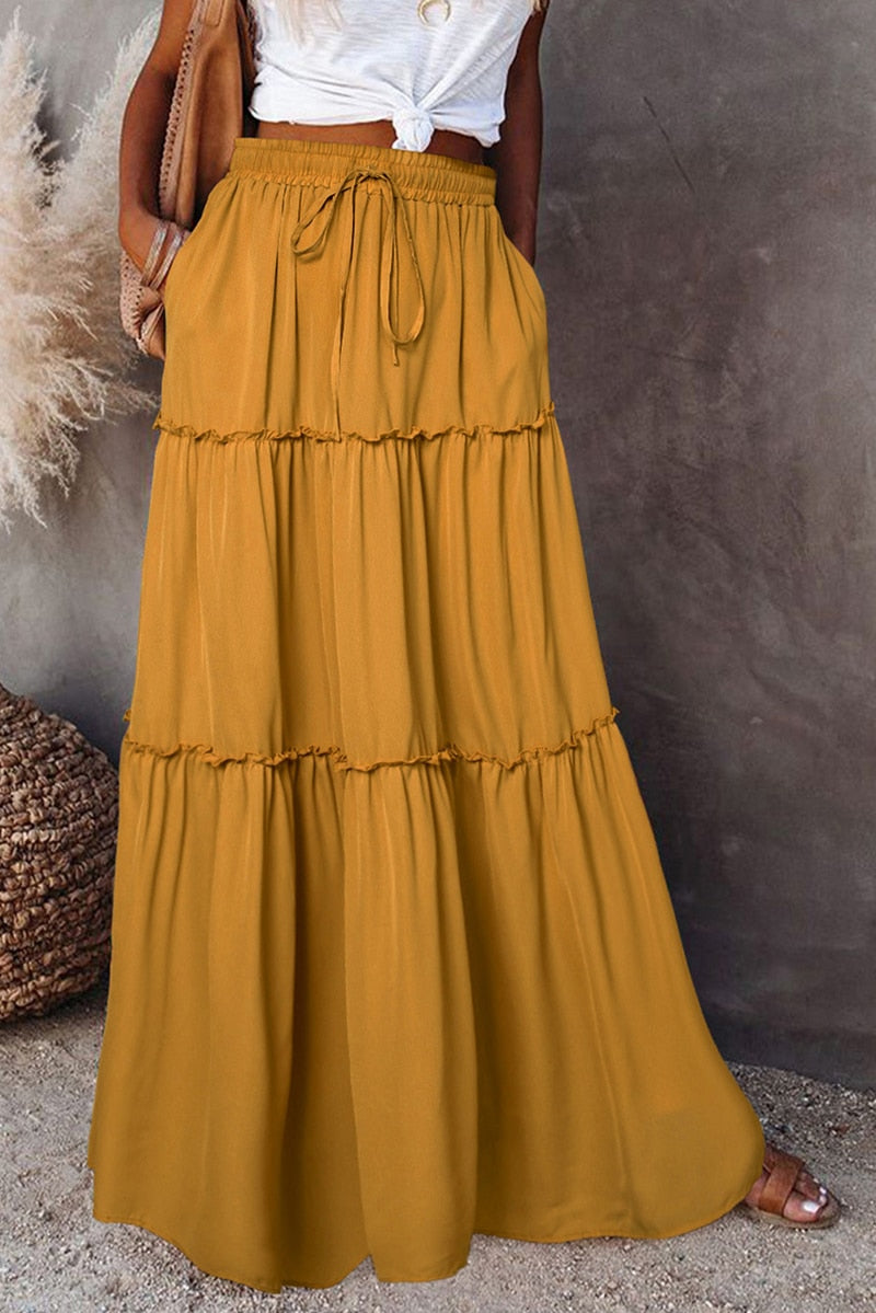 WW | Langer Hochtaillierter Maxi Rock