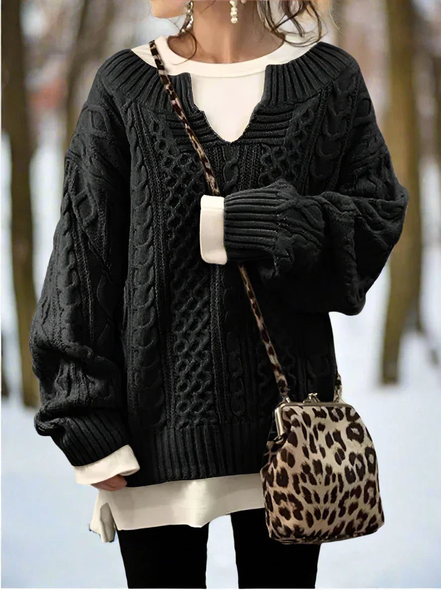 WW | Strickpullover - Oversized Kabelstrick - Weich und Warm - Lässige Passform