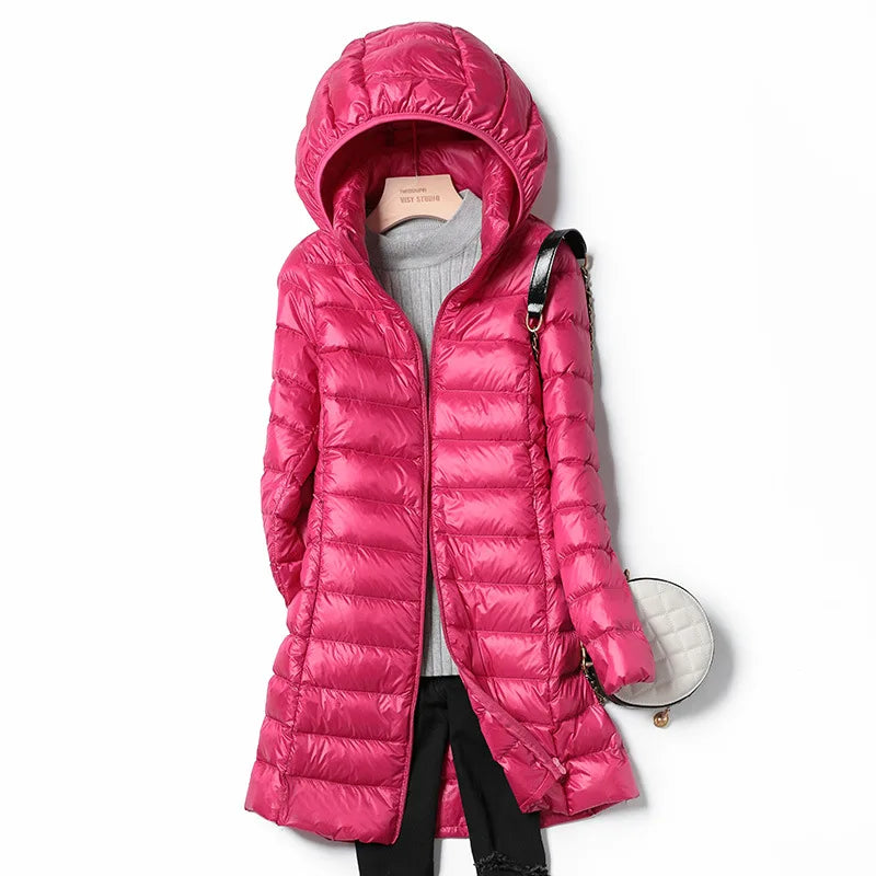 WW | Leichte Damen-Daunenjacke mit Abnehmbarer Kapuze
