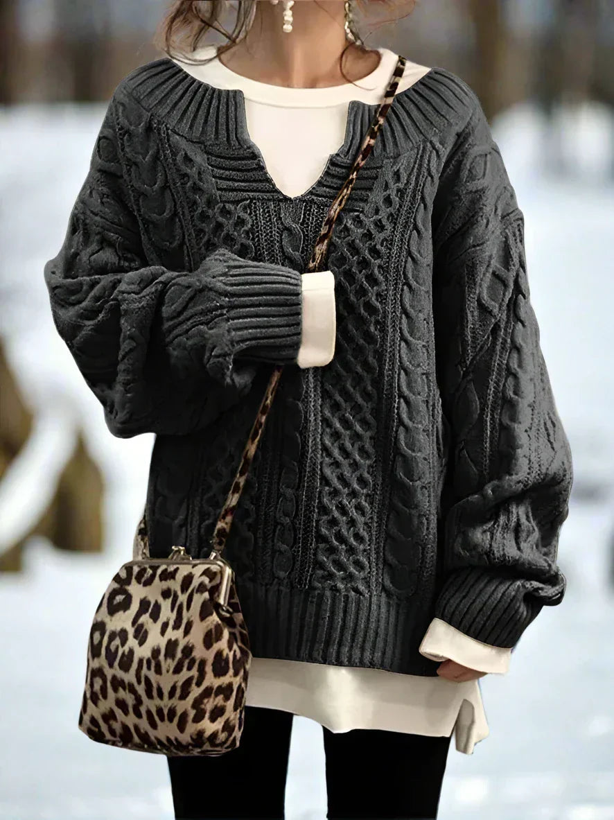 WW | Strickpullover - Oversized Kabelstrick - Weich und Warm - Lässige Passform