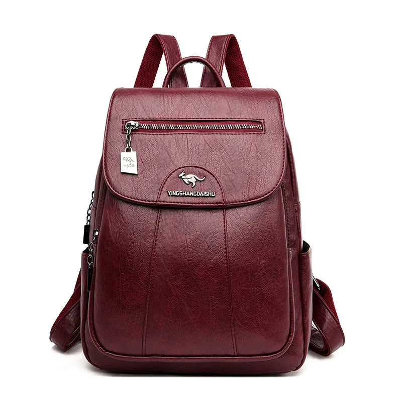 WW | Diebstahlsicherer Lederrucksack Mit Großem Fassungsvermögen Für Damen