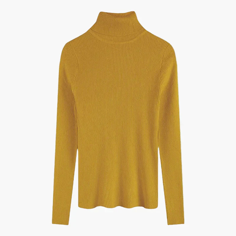 WW | Turtleneck Ribbed Basic Long Sleeve - Versatile Fall & Winter Look