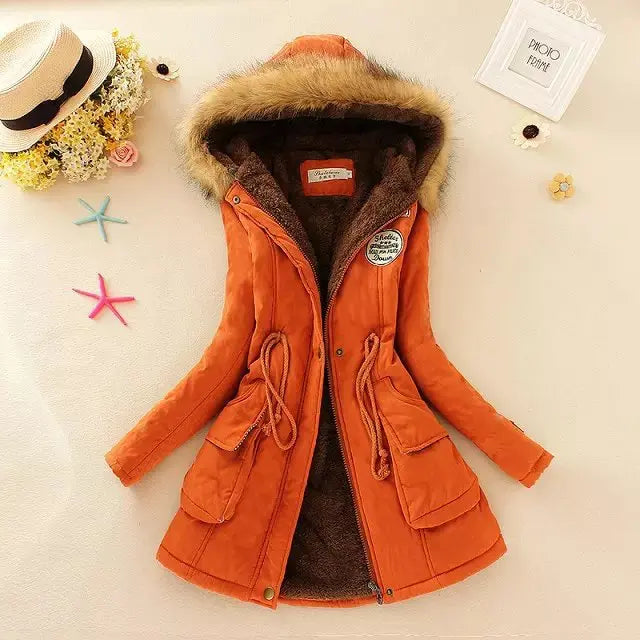 WW | Warm gefütterte Winterjacke mit Kapuze für Frauen