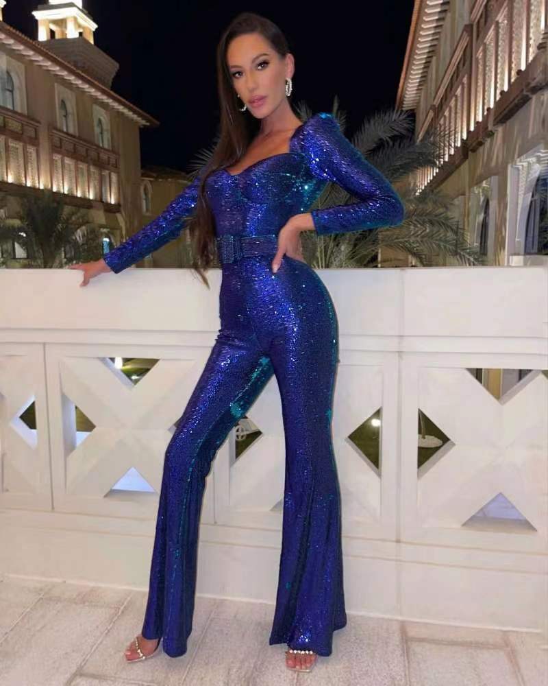 WW - Sequin Long Sleeve Jumpsuit
