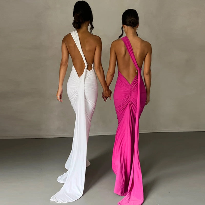 WW | Elegante Bodycon-Kleid mit Einem Schulter Rückehoch