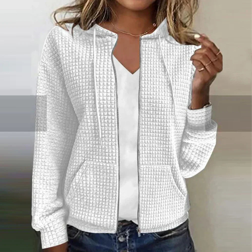 WW | Waffle Cardigan with Zipper