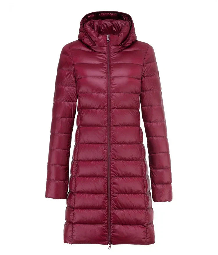 WW | Lange leichte Daunenjacke