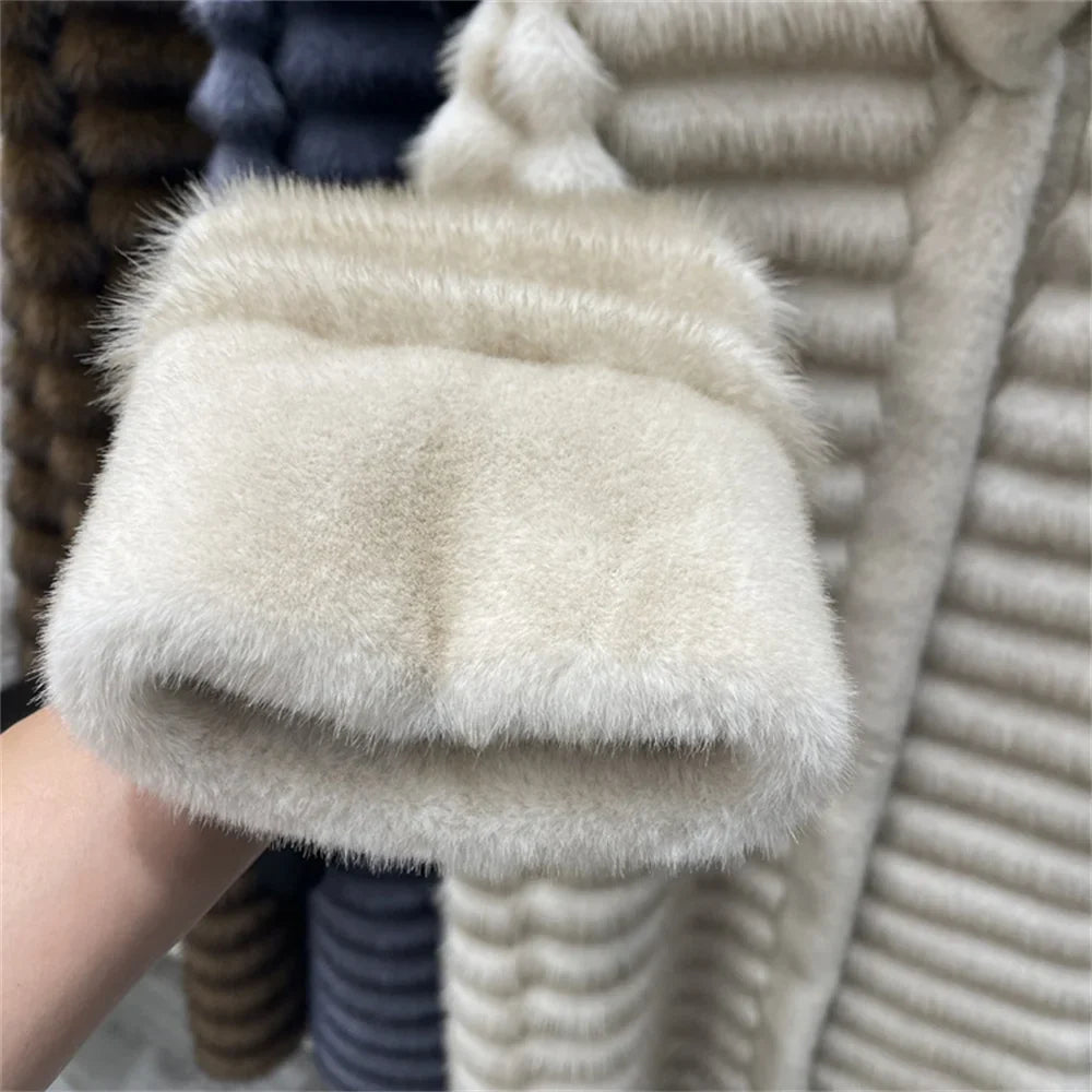 WW | Relaxed Fit Coat - Stand-Up Collar Coat with Fur Trim
