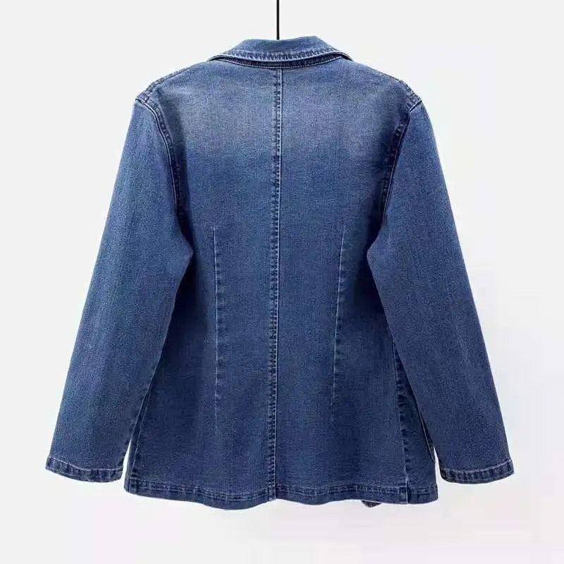 WW | Denim Blazer with Long Sleeves and Pockets