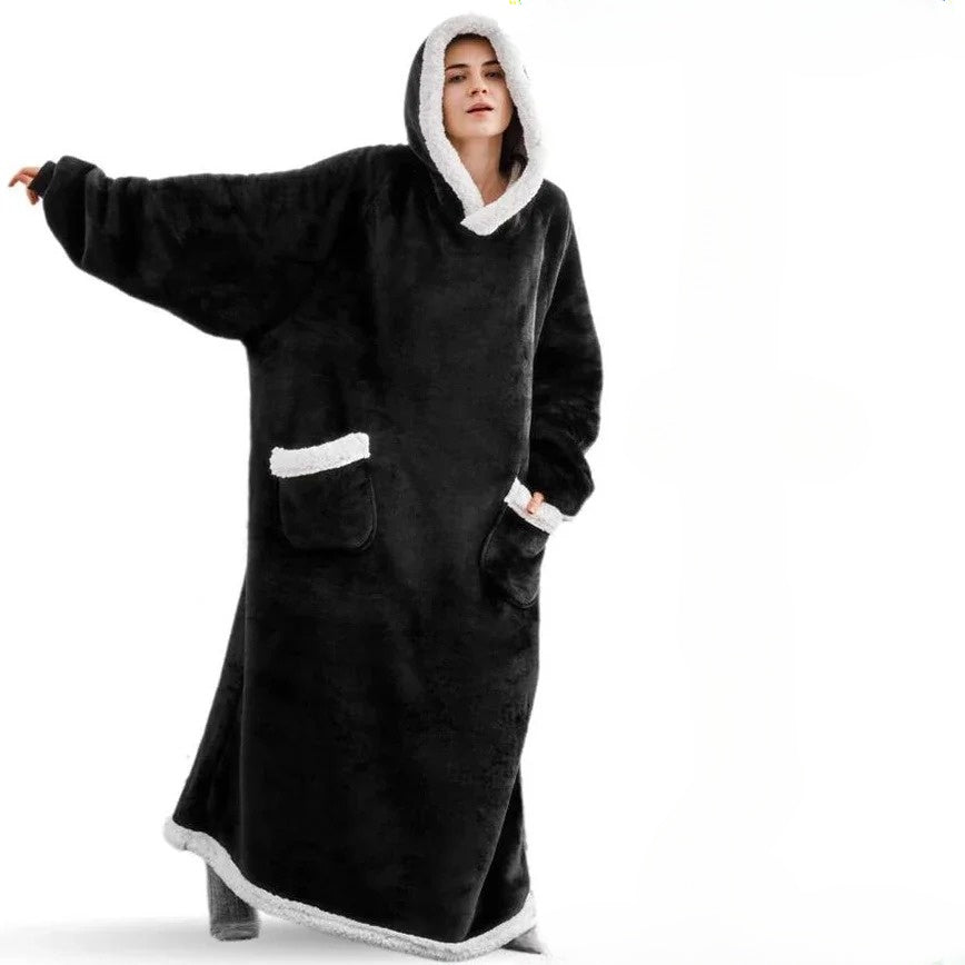 WW | Oversized Hoodie Blanket with Hood - Soft Fleece Pullover for Women & Men, Perfect for Home & Winter