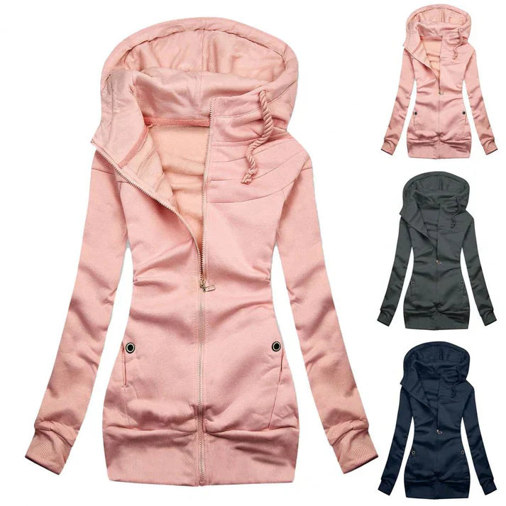 WW | Oversized Zip-Up Hoodie for Women with Fleece, Hood, and Zipper - Ideal for Everyday