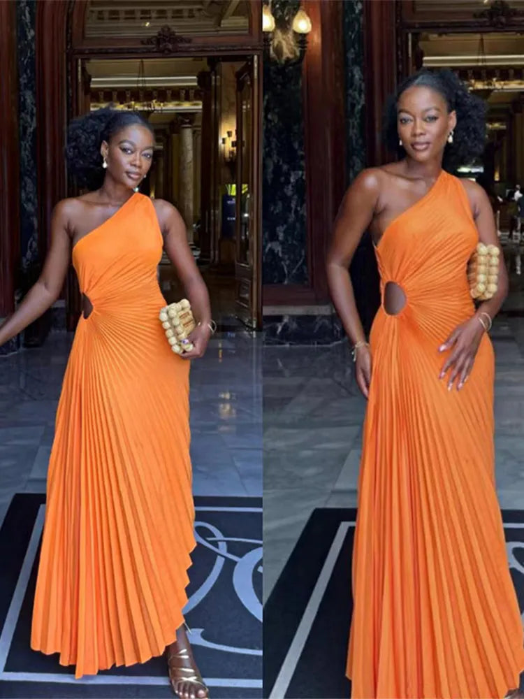 WW - Abendkleid mit Volants und Lederbesatz für Damen