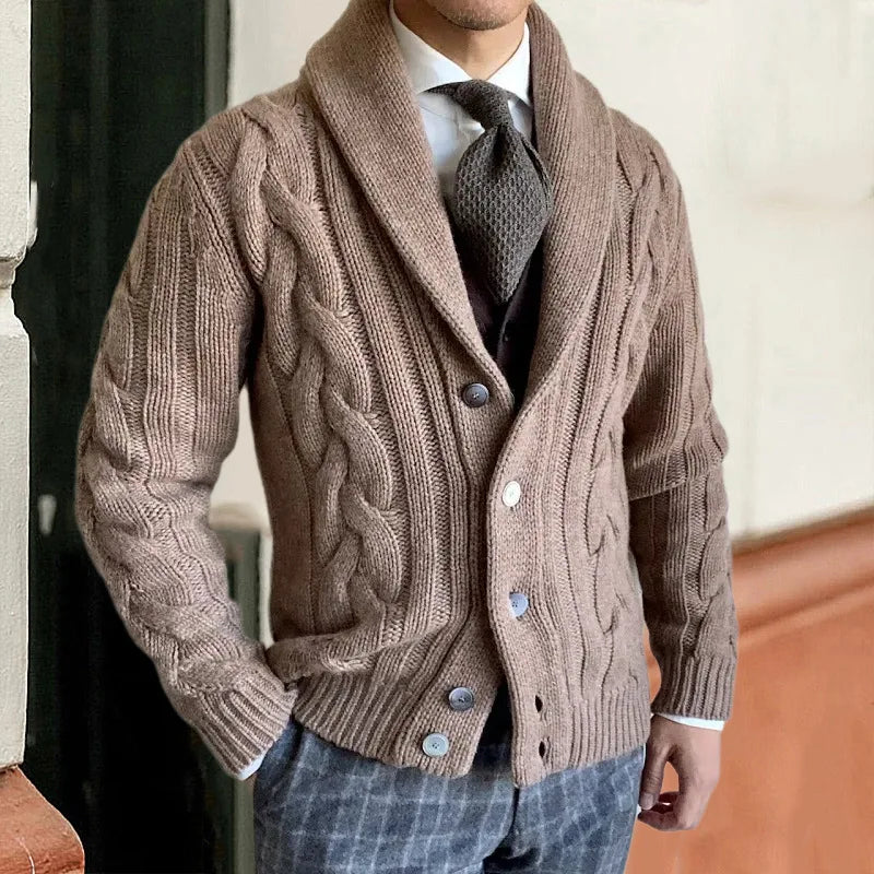 WW | trendy warm knitted cardigan for men