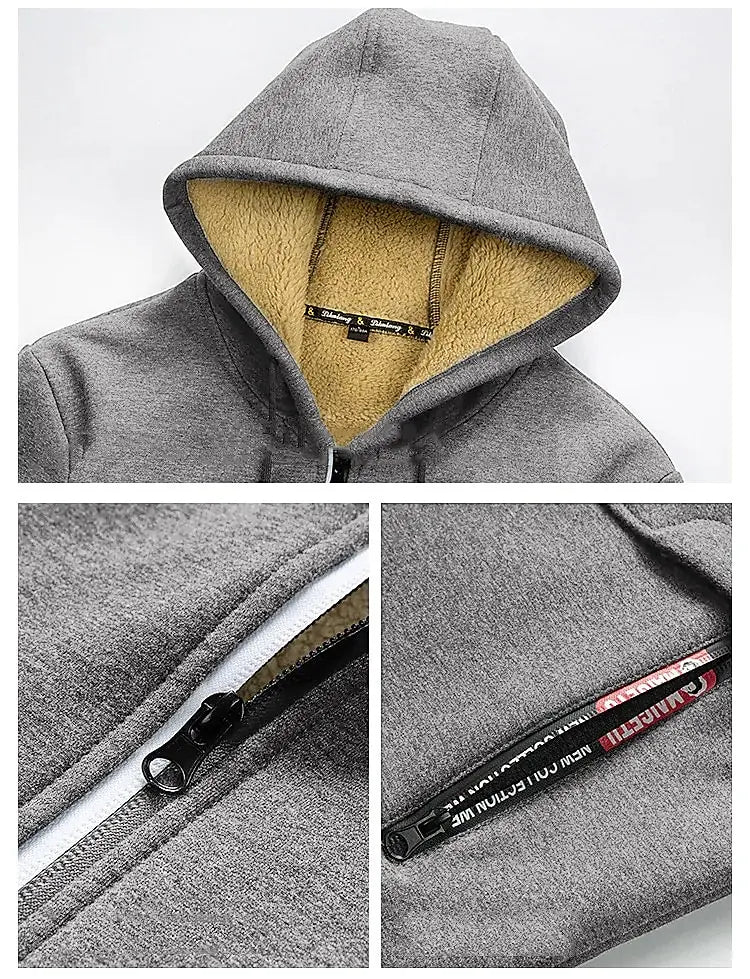 WW | Warme Winterjacke für Männer mit Kapuze Bequeme Outdoorjacke