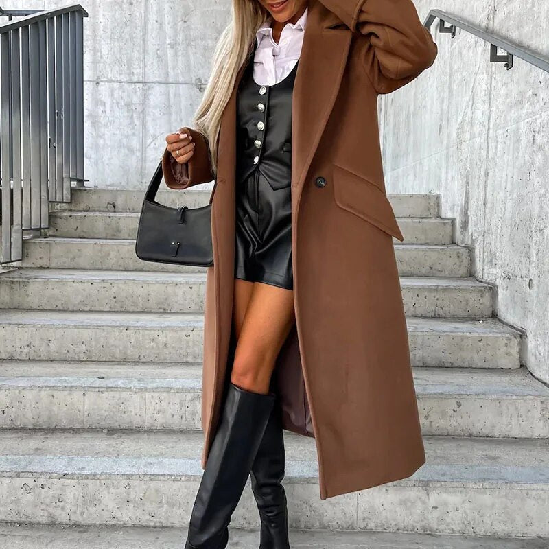 WW | Eleganter Langer Trenchcoat