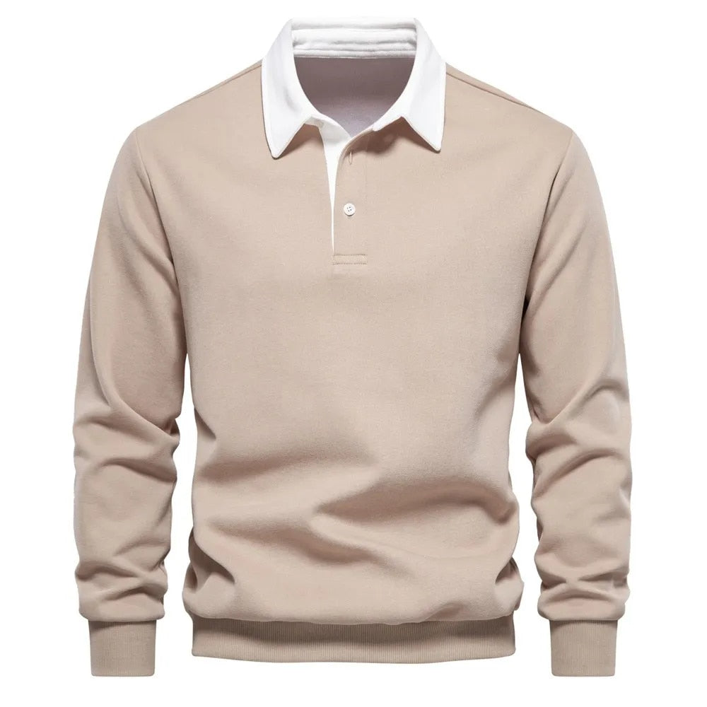 WW | Langarm-Polo-Kragen-Sweatshirt
