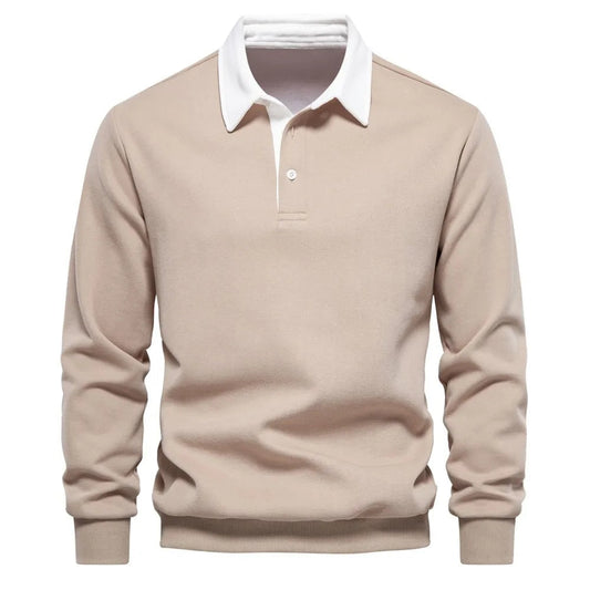 WW | Langarm-Polo-Kragen-Sweatshirt