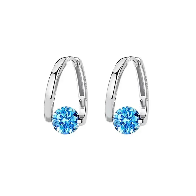 WW | Sterling Silver Geometric Zircon Earrings