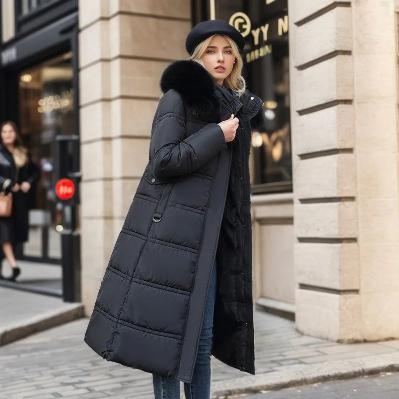 WW - Winterjacke mit Fellkragen und Gürtel