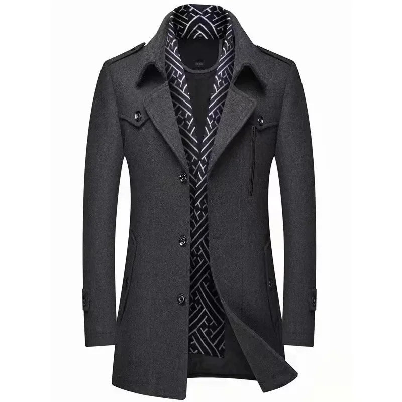 WW | Business Mantel Eleganter Winter Langjacke Klassisch Modern Freizeit