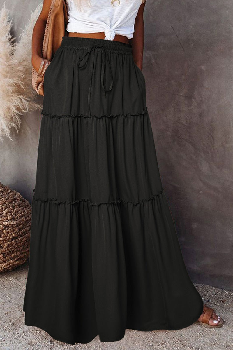 WW | Langer Hochtaillierter Maxi Rock