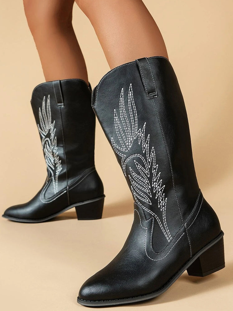 WW Cowboy-Stiefel | Hochwertige Damenstiefel mit Boho-Print