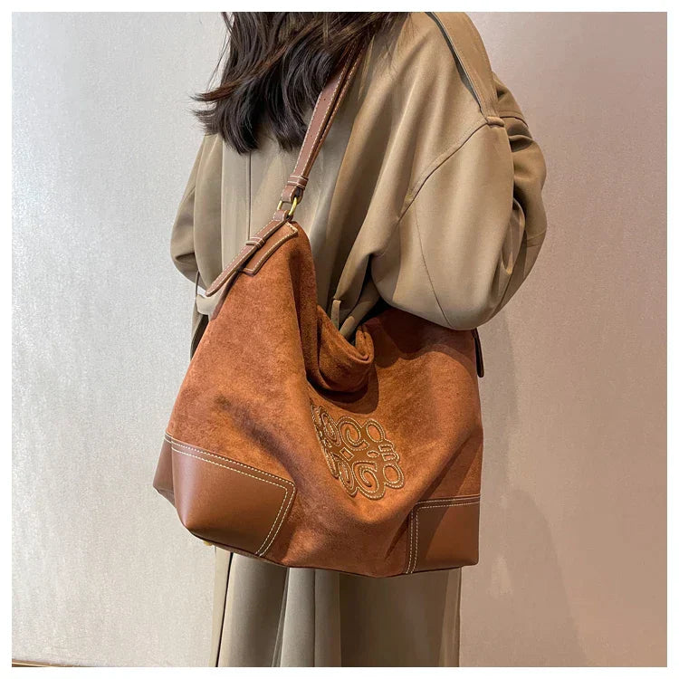 WW | Women's Luxury Brand Messenger Bags Retro Brown Crossbody Tote Bags Bucket Clutch Bag Shopping Large Capacity Travel Bag