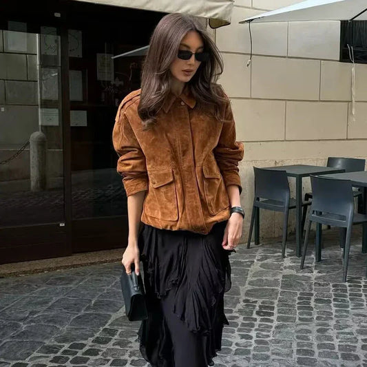 WW | Streetwear Bomberjacke mit Druckknöpfen und Klappentaschen