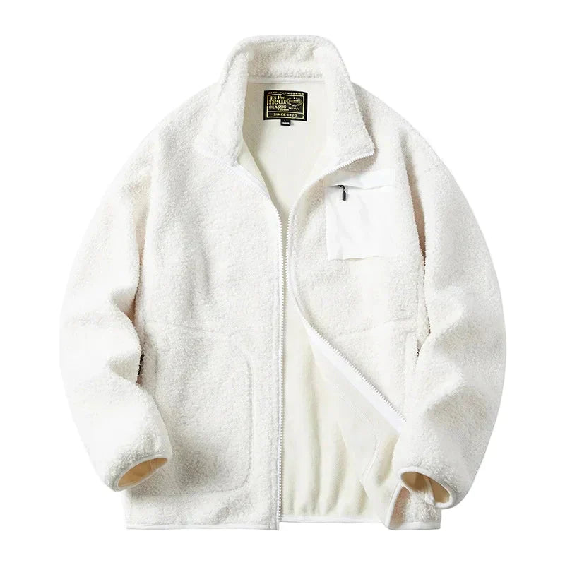 WW | Unisex Outdoor Style Fleece Jacket with Zipper and Chest Pocket - Ideal for Leisure & Everyday Wear