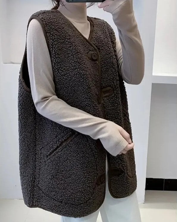 WW | Wolle ärmellose Jacke für Frauen