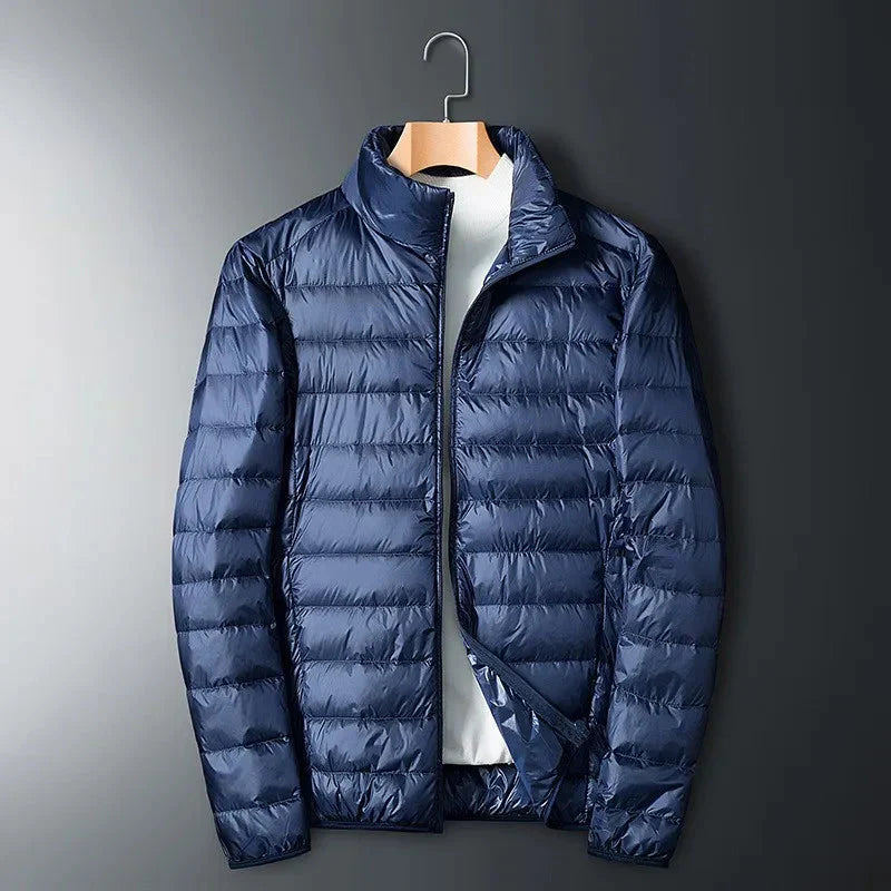 WW | Men's Winter Quilted Jacket with High Collar and Zipper Design