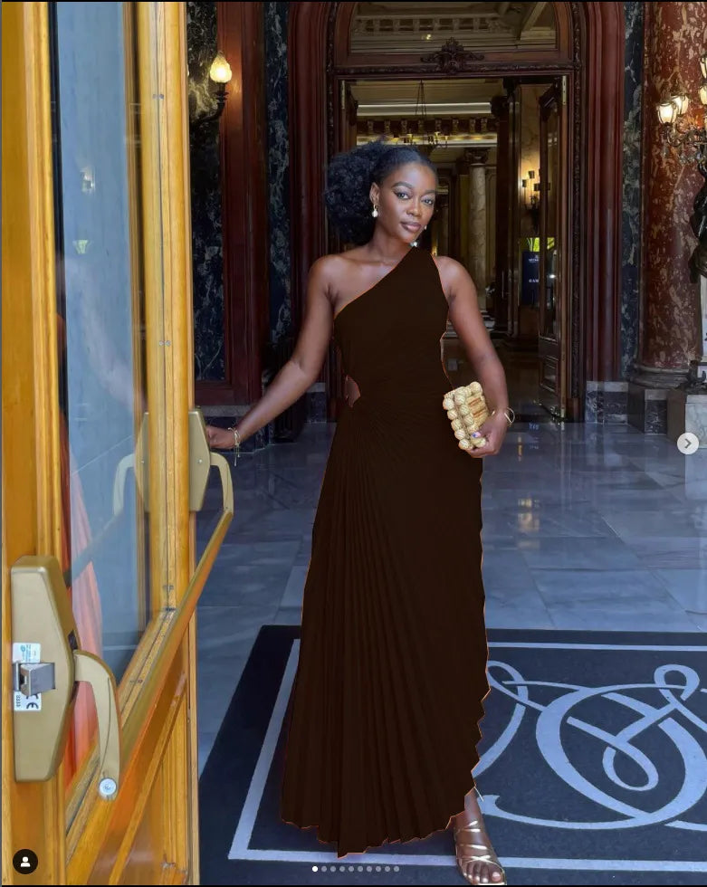 WW - Abendkleid mit Volants und Lederbesatz für Damen