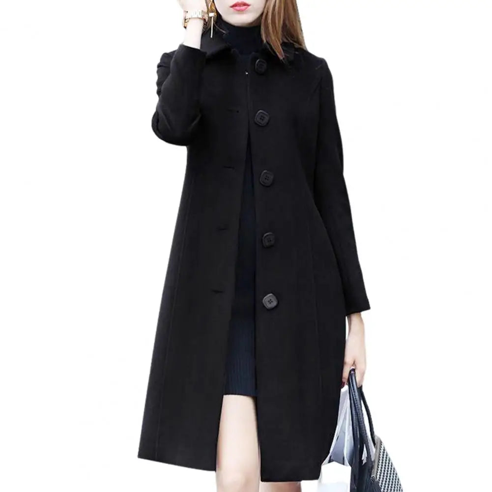 WW | Damen Lange Wollmantel Elegant & Warm Winteroberbekleidung