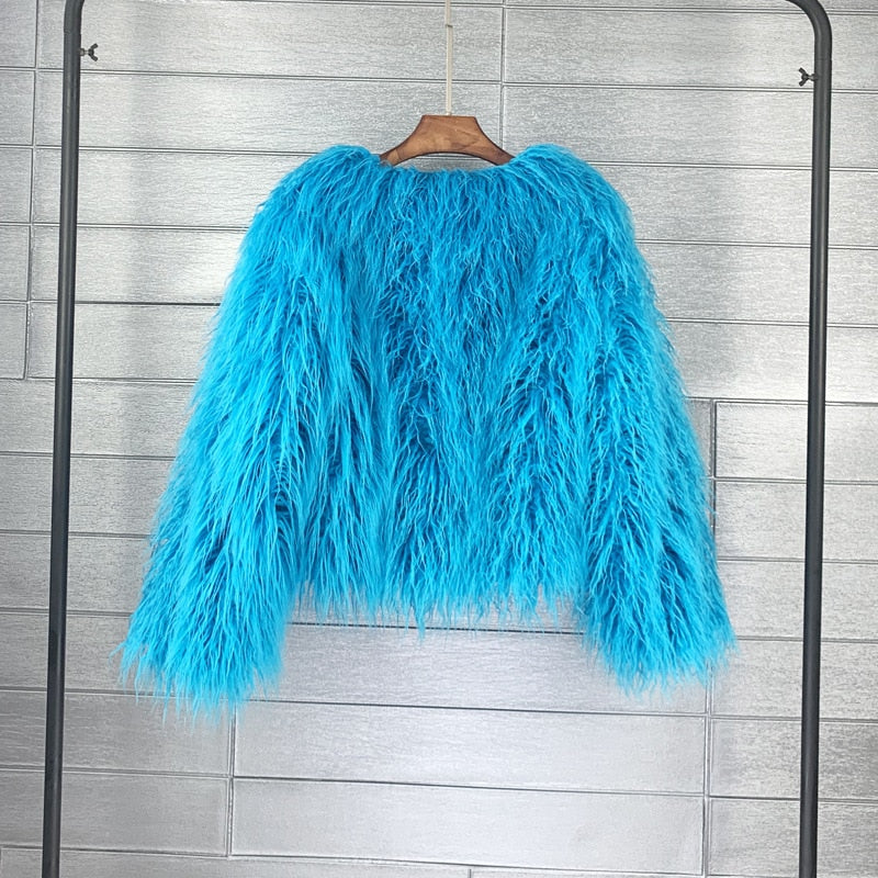 WW | Elegant Fox Leather Coat for Women