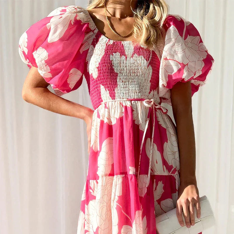 ValenciaOne™ - Tiered Maxi Dress with One-Shoulder Design