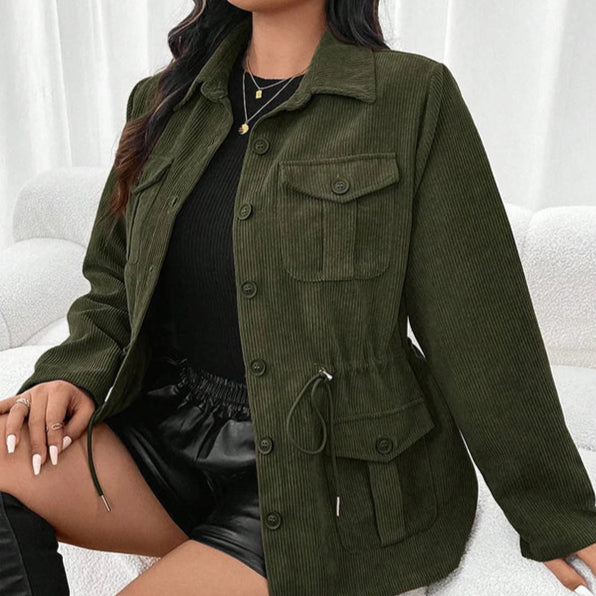 WW | Damen stilvolle Cordjacke mit Taschen