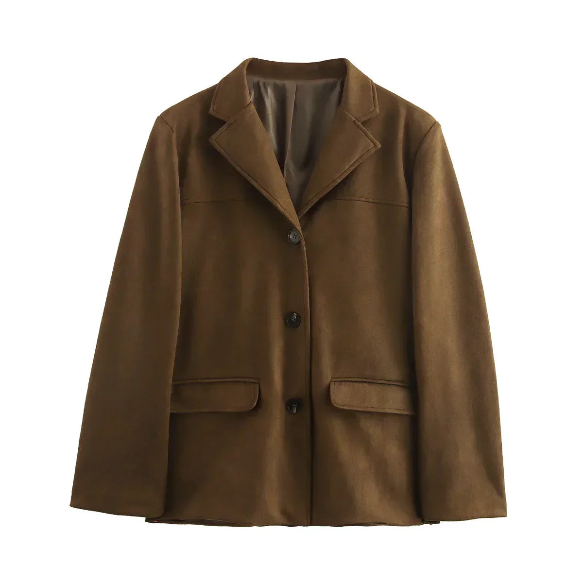 WW | Frauen Brauner Cropped Blazer Jacket Chic Stil