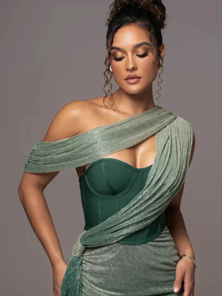 WW | Glitter Backless Evening Maxi Dress